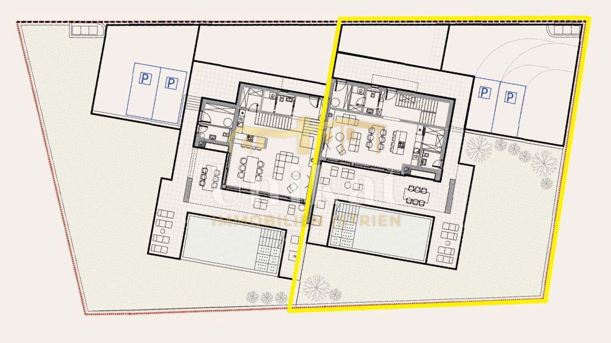 Nuova costruzione: bifamiliare con piscina